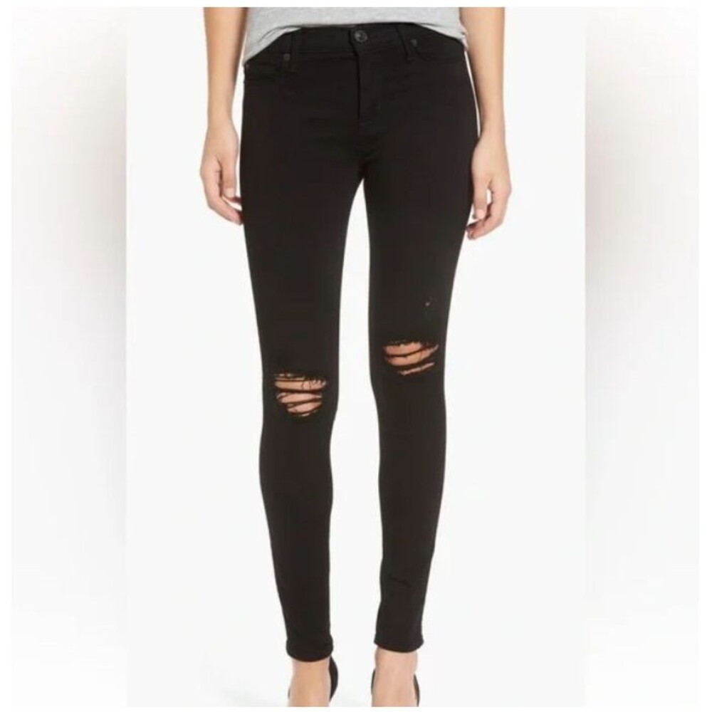 Hudson Nico Midrise Super Skinny Jeans-Size 26-Distressed-Rava Color-Back Pocket